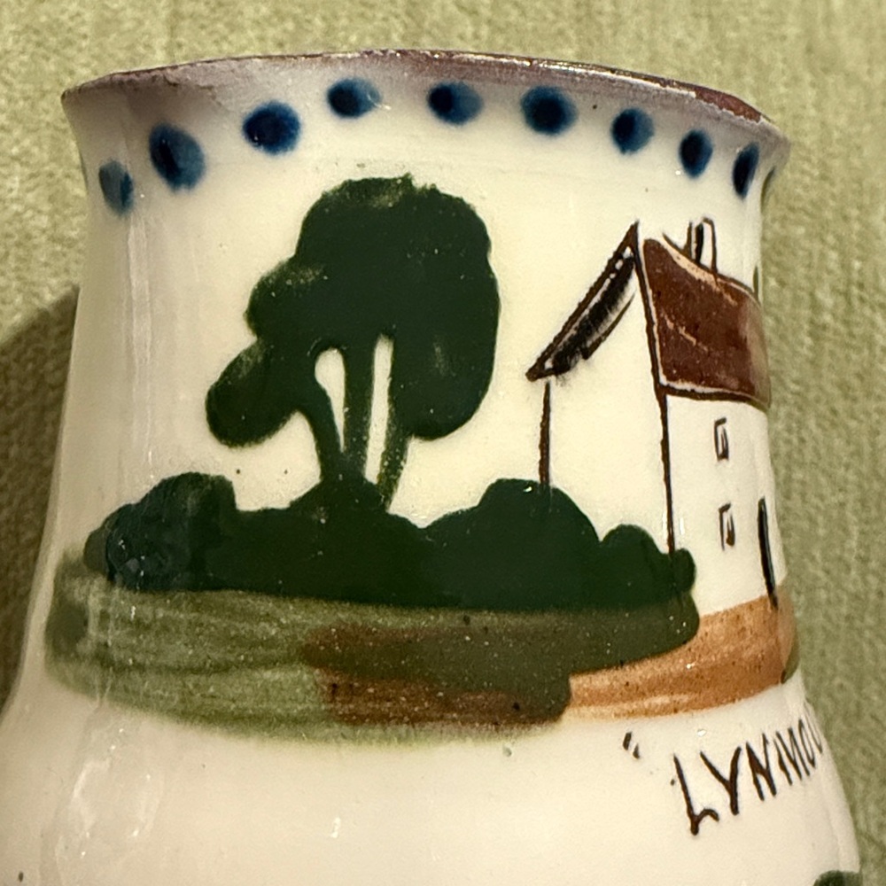 Vintage Watcombe? Pottery Motto Ware Souvenir Lynmouth Devon England Pitcher Jug - Picture 5 of 13